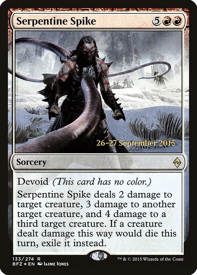 Serpentine Spike [Battle for Zendikar Prerelease Promos] | I Want That Stuff Brandon