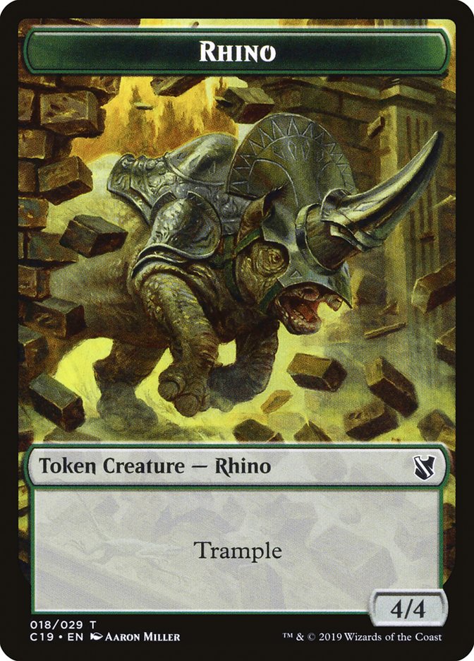 Rhino Token [Commander 2019 Tokens] | I Want That Stuff Brandon