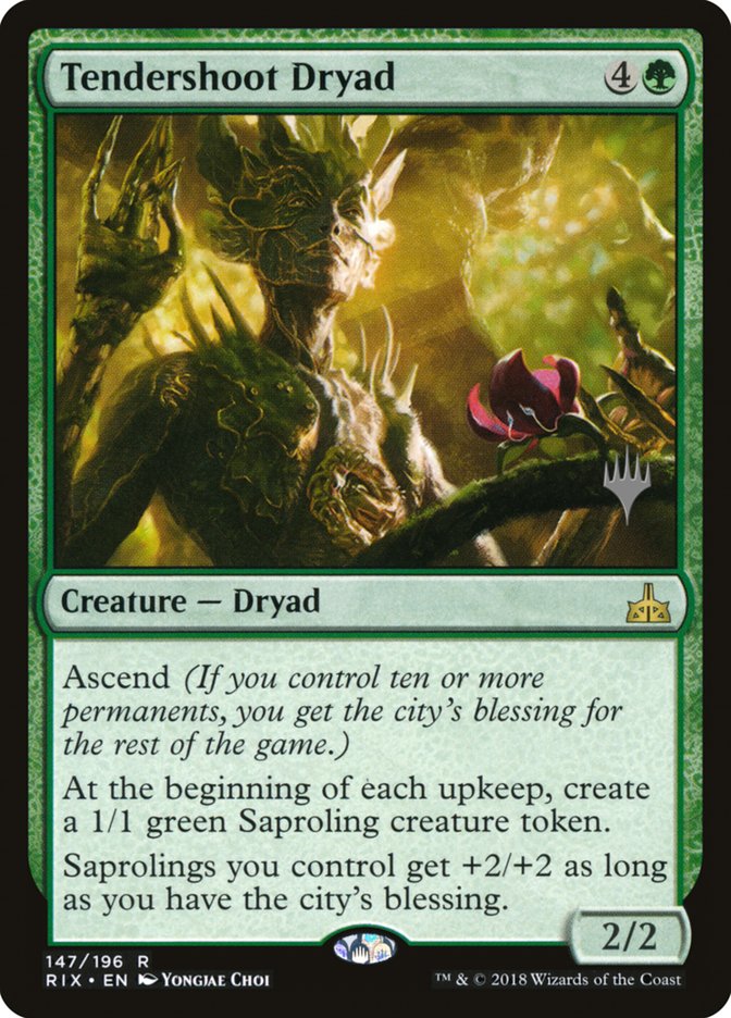 Tendershoot Dryad (Promo Pack) [Rivals of Ixalan Promos] | I Want That Stuff Brandon