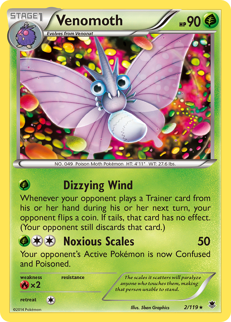 Venomoth (2/119) [XY: Phantom Forces] | I Want That Stuff Brandon