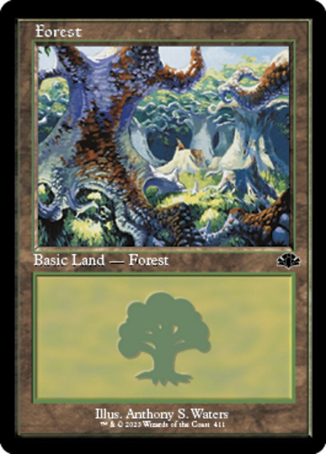 Forest (411) (Retro) [Dominaria Remastered] | I Want That Stuff Brandon