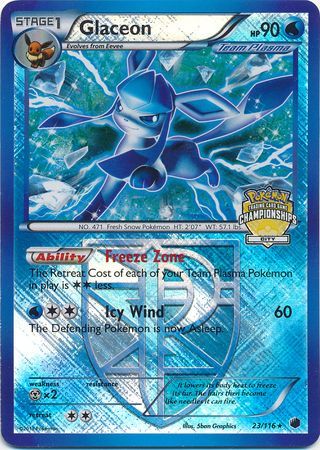 Glaceon (23/116) (City Championship Promo) [Black & White: Plasma Freeze] | I Want That Stuff Brandon