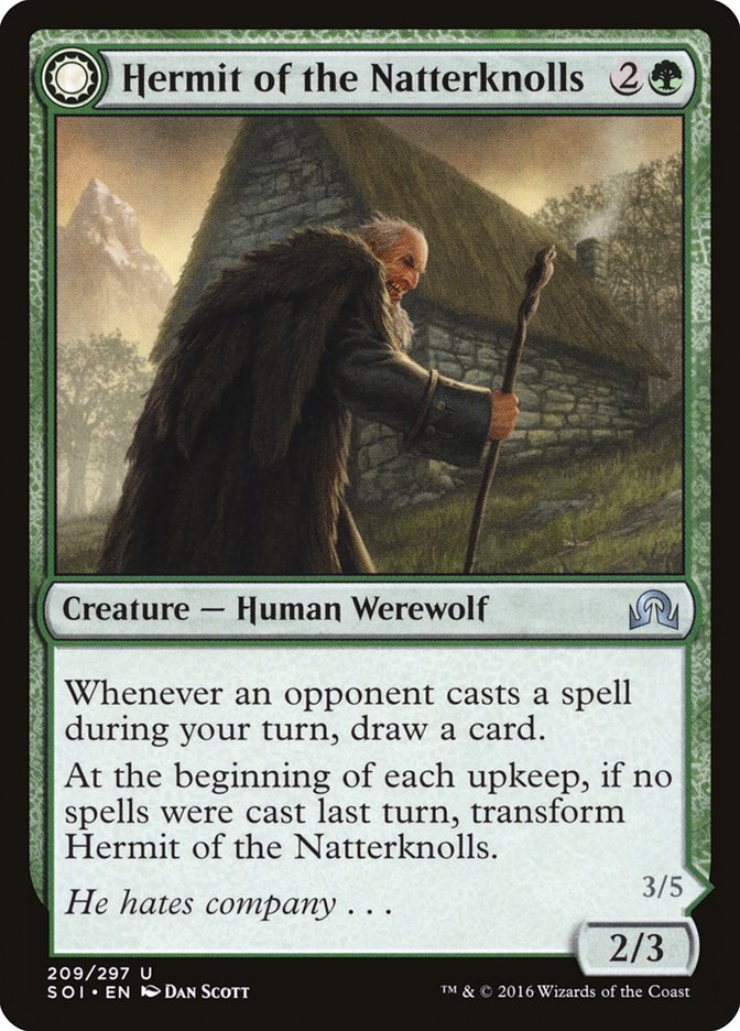 Hermit of the Natterknolls // Lone Wolf of the Natterknolls [Shadows over Innistrad] | I Want That Stuff Brandon