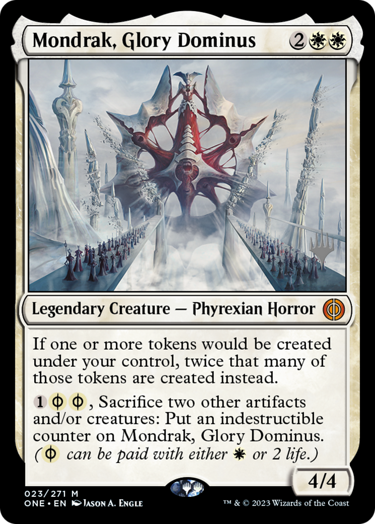 Mondrak, Glory Dominus (Promo Pack) [Phyrexia: All Will Be One Promos] | I Want That Stuff Brandon