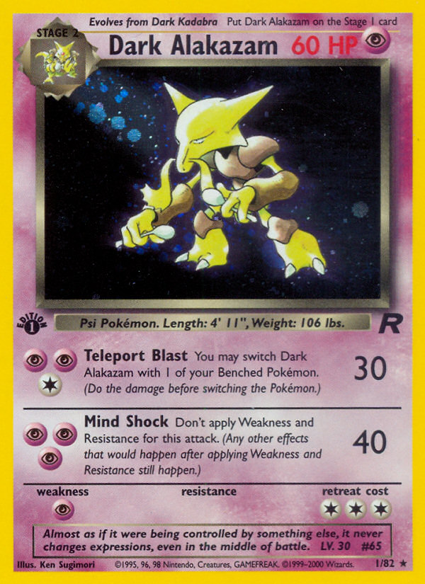 Dark Alakazam (1/82) [Team Rocket 1st Edition] | I Want That Stuff Brandon