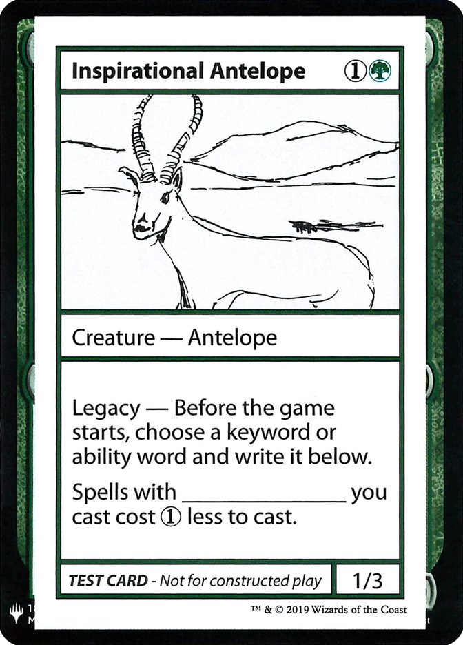 Inspirational Antelope [Mystery Booster Playtest Cards] | I Want That Stuff Brandon
