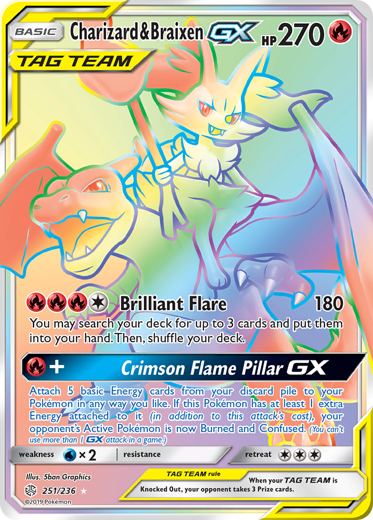 Charizard & Braixen GX (251/236) [Sun & Moon: Cosmic Eclipse] | I Want That Stuff Brandon