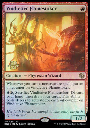 Vindictive Flamestoker [Phyrexia: All Will Be One Prerelease Promos] | I Want That Stuff Brandon