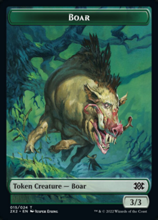 Boar // Spirit (008) Double-Sided Token [Double Masters 2022 Tokens] | I Want That Stuff Brandon