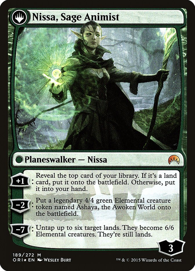 Nissa, Vastwood Seer // Nissa, Sage Animist [Magic Origins Prerelease Promos] | I Want That Stuff Brandon