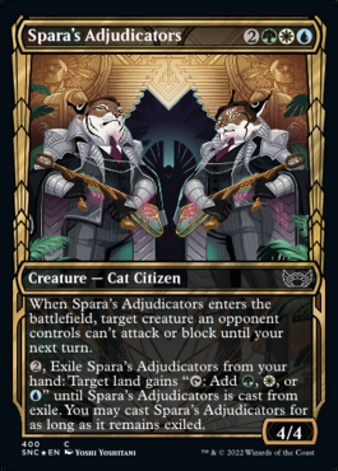 Spara's Adjudicators (Showcase Golden Age Gilded Foil) [Streets of New Capenna] | I Want That Stuff Brandon