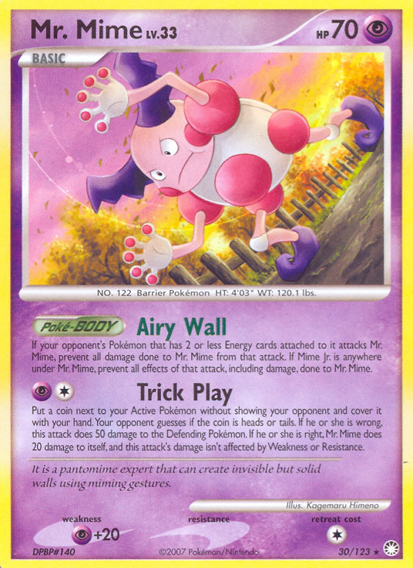 Mr. Mime (30/123) [Diamond & Pearl: Mysterious Treasures] | I Want That Stuff Brandon