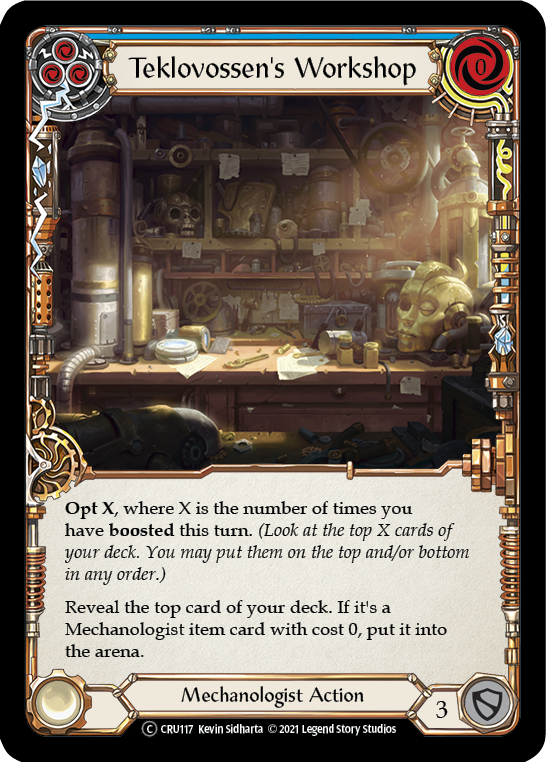 Teklovossen's Workshop (Blue) (Rainbow Foil) [CRU117-RF] Unlimited Rainbow Foil | I Want That Stuff Brandon