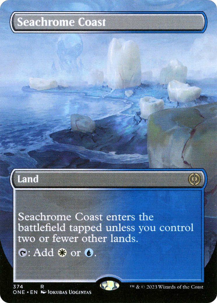 Seachrome Coast (Borderless Alternate Art) [Phyrexia: All Will Be One] | I Want That Stuff Brandon