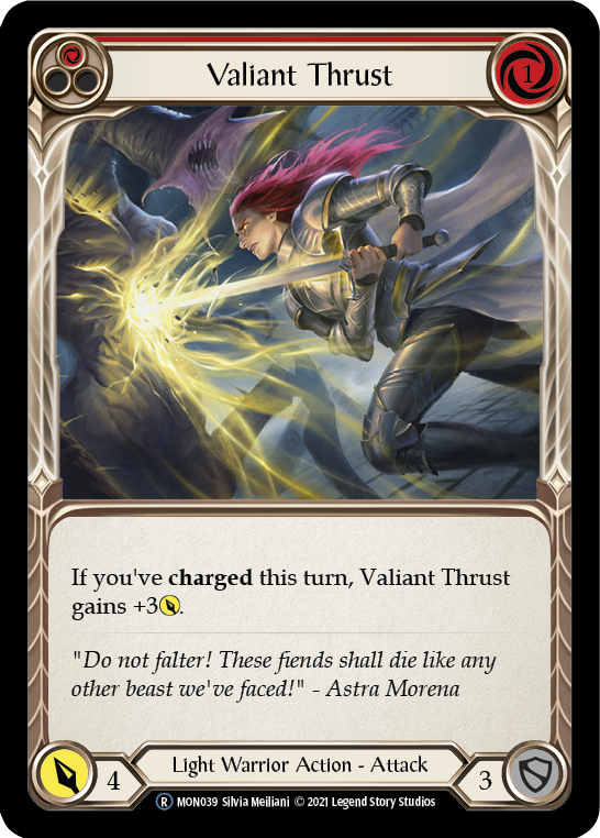 Valiant Thrust (Red) [U-MON039] Unlimited Edition Normal | I Want That Stuff Brandon