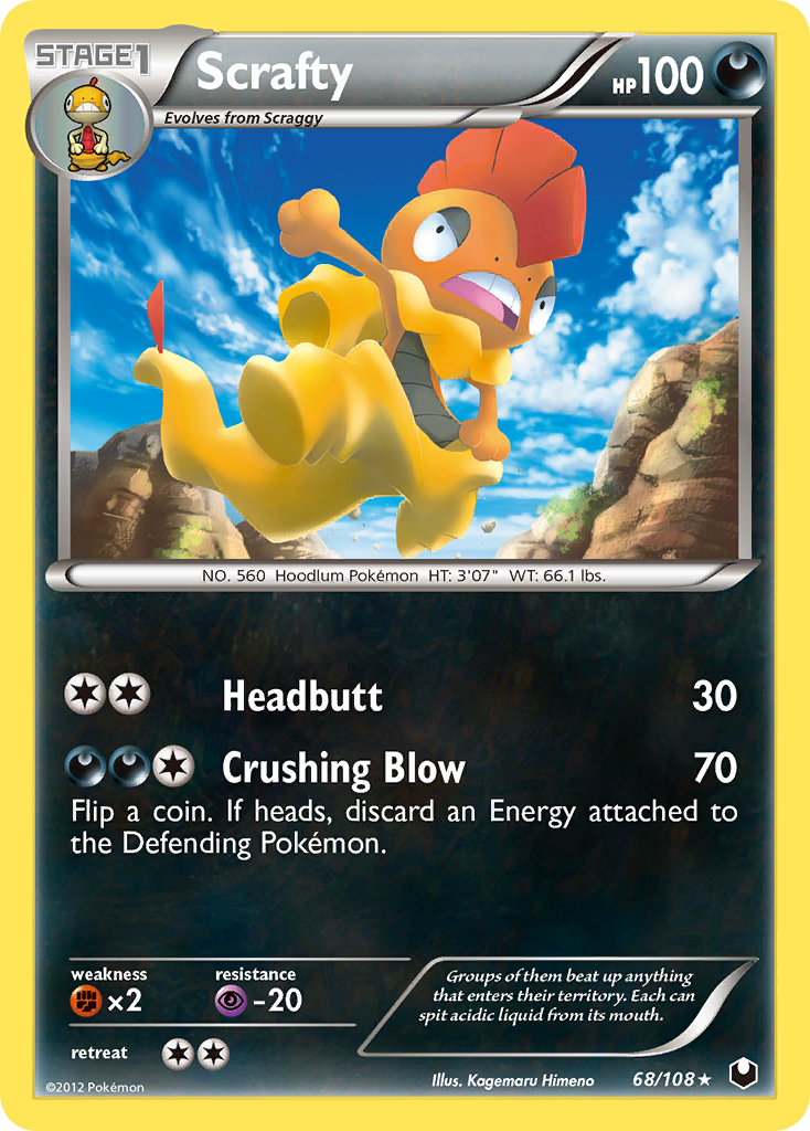 Scrafty (68/108) [Black & White: Dark Explorers] | I Want That Stuff Brandon