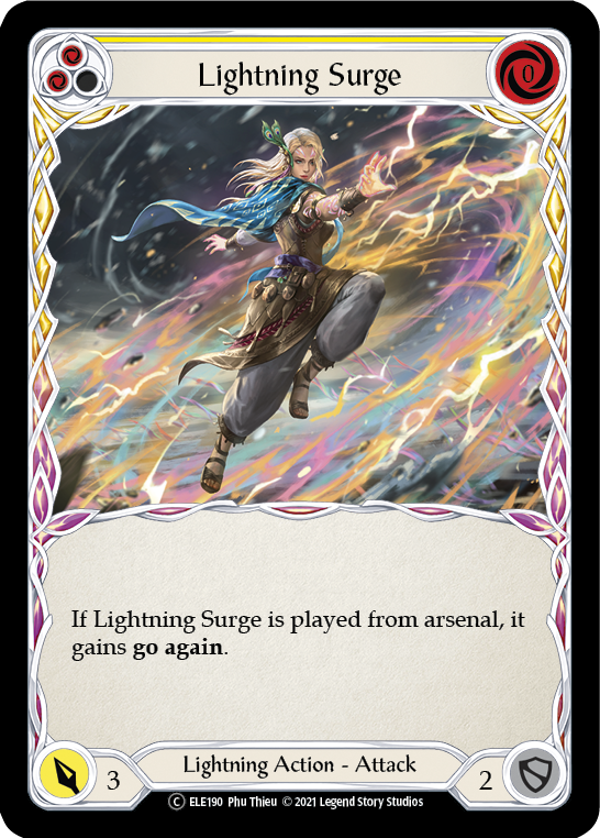 Lightning Surge (Yellow) [U-ELE190] Unlimited Rainbow Foil | I Want That Stuff Brandon