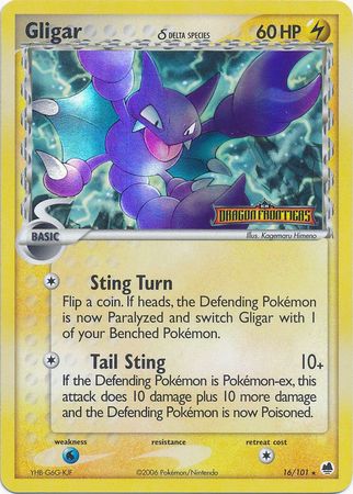 Gligar (16/101) (Delta Species) (Stamped) [EX: Dragon Frontiers] | I Want That Stuff Brandon