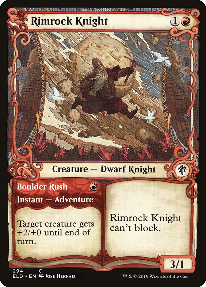 Rimrock Knight // Boulder Rush (Showcase) [Throne of Eldraine] | I Want That Stuff Brandon