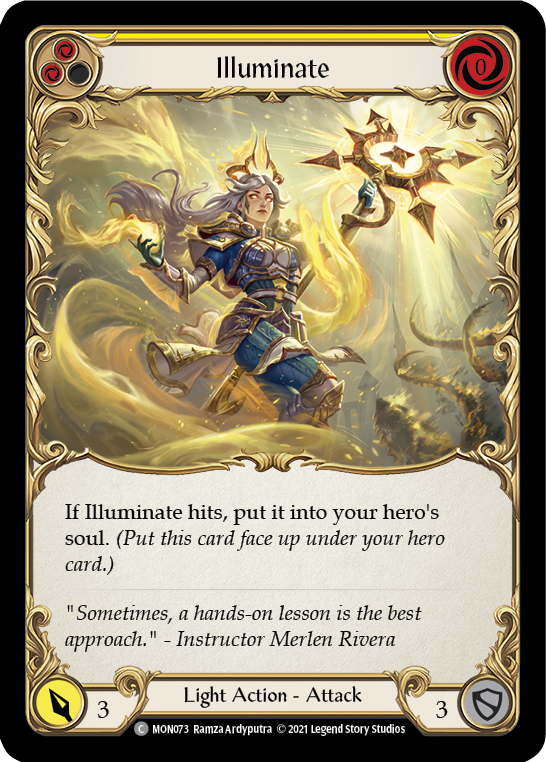 Illuminate (Yellow) (Rainbow Foil) [MON073-RF] 1st Edition Rainbow Foil | I Want That Stuff Brandon