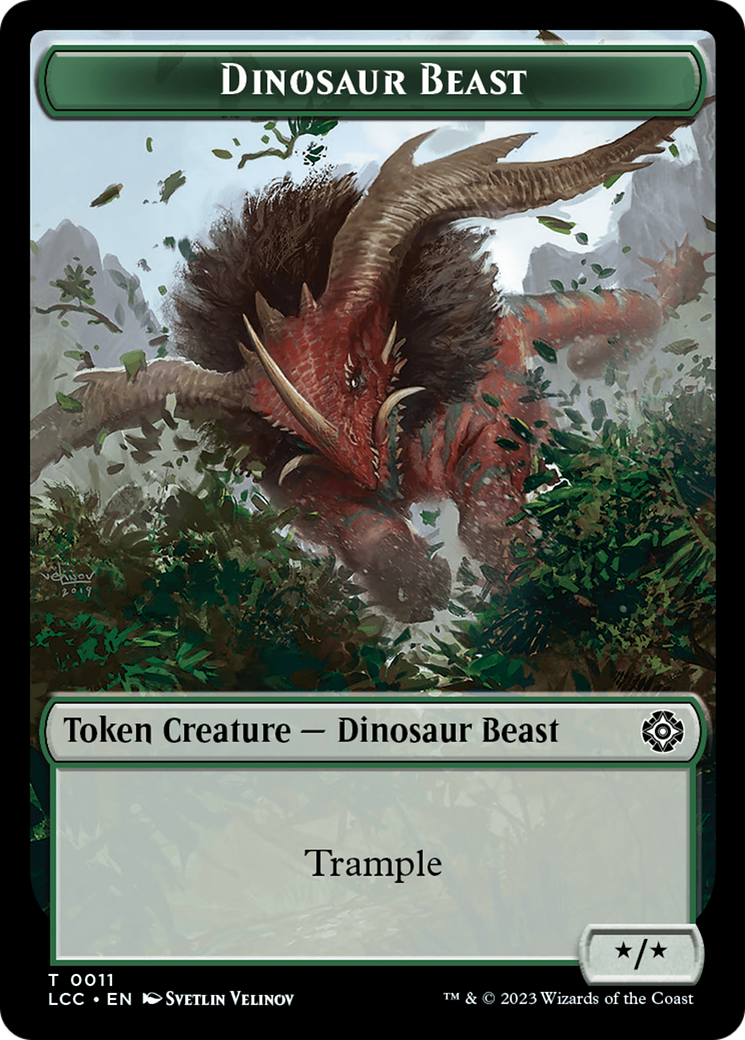 Dinosaur Beast // Dinosaur Double-Sided Token [The Lost Caverns of Ixalan Commander Tokens] | I Want That Stuff Brandon