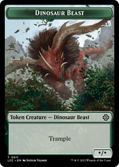 Dinosaur Beast // Dinosaur Double-Sided Token [The Lost Caverns of Ixalan Commander Tokens] | I Want That Stuff Brandon