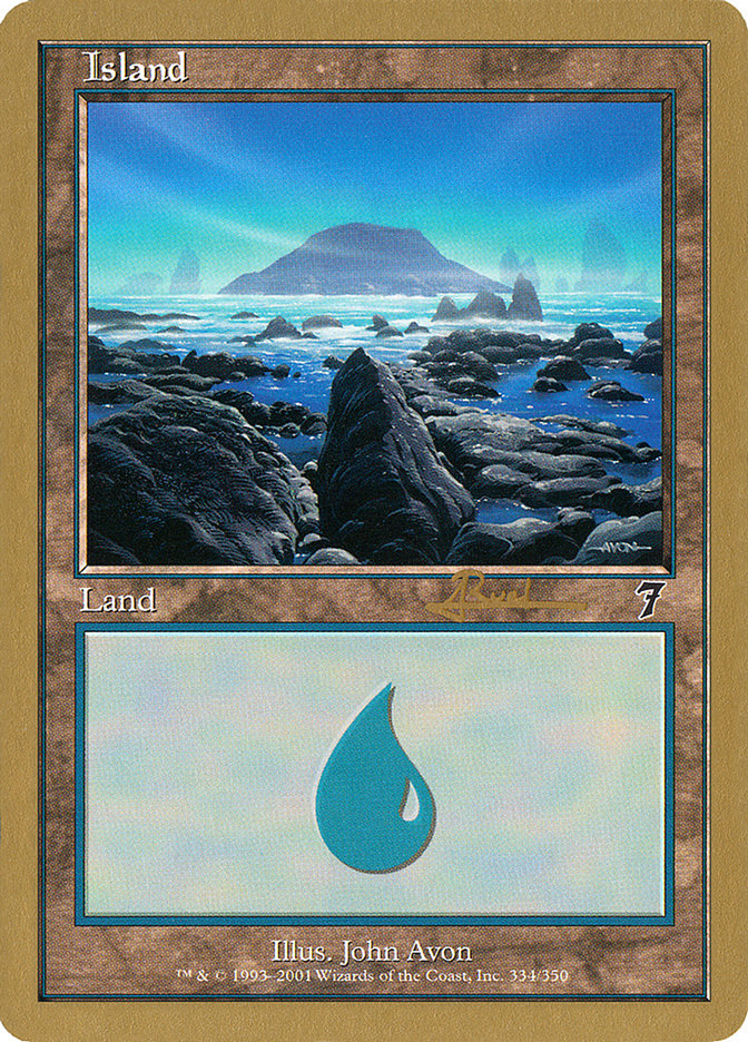 Island (ar334) (Antoine Ruel) [World Championship Decks 2001] | I Want That Stuff Brandon