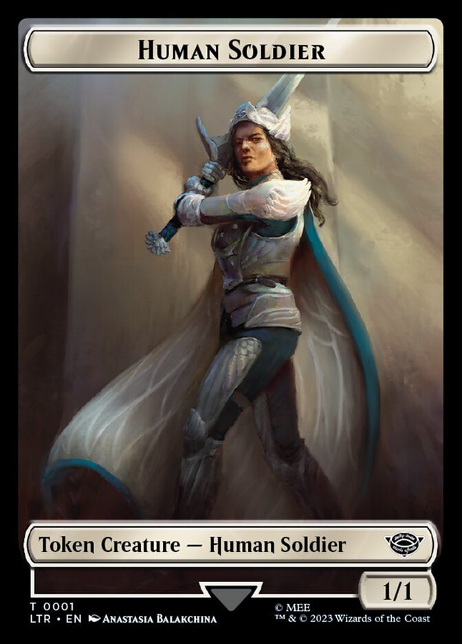 Human Soldier Token (01) [The Lord of the Rings: Tales of Middle-Earth Tokens] | I Want That Stuff Brandon