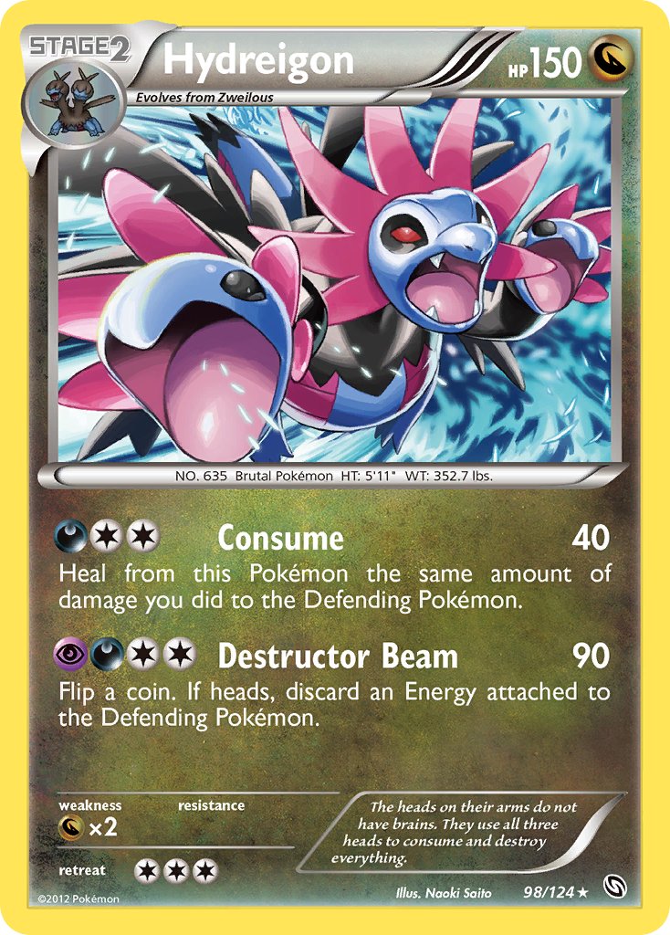 Hydreigon (98/124) (Cracked Ice Holo) (Theme Deck Exclusive) [Black & White: Dragons Exalted] | I Want That Stuff Brandon