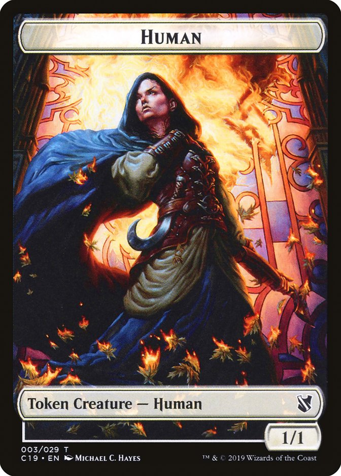 Pegasus // Human Double-Sided Token [Commander 2019 Tokens] | I Want That Stuff Brandon