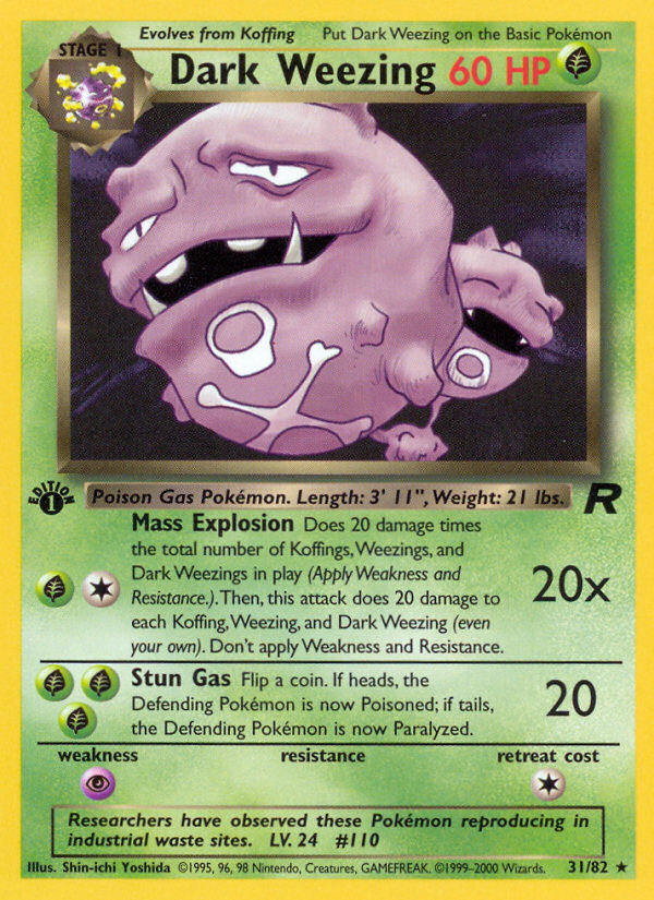 Dark Weezing (31/82) [Team Rocket 1st Edition] | I Want That Stuff Brandon