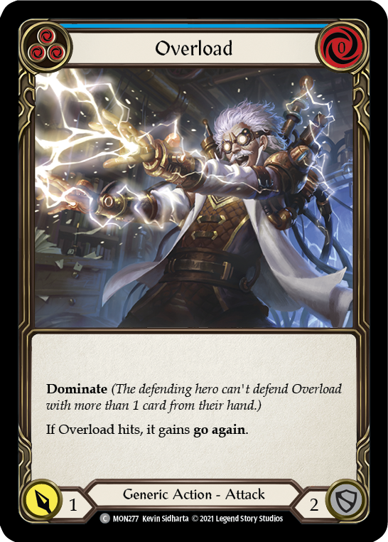 Overload (Blue) (Rainbow Foil) [MON277-RF] 1st Edition Rainbow Foil | I Want That Stuff Brandon