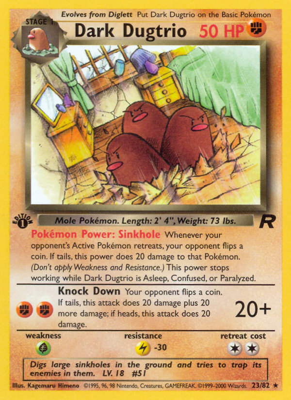 Dark Dugtrio (23/82) [Team Rocket 1st Edition] | I Want That Stuff Brandon