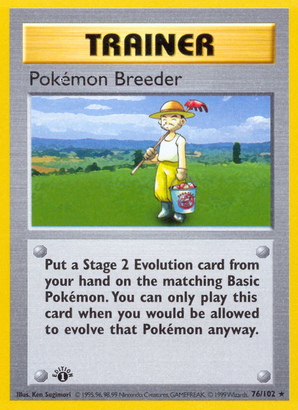 Pokemon Breeder (76/102) (Shadowless) [Base Set 1st Edition] | I Want That Stuff Brandon