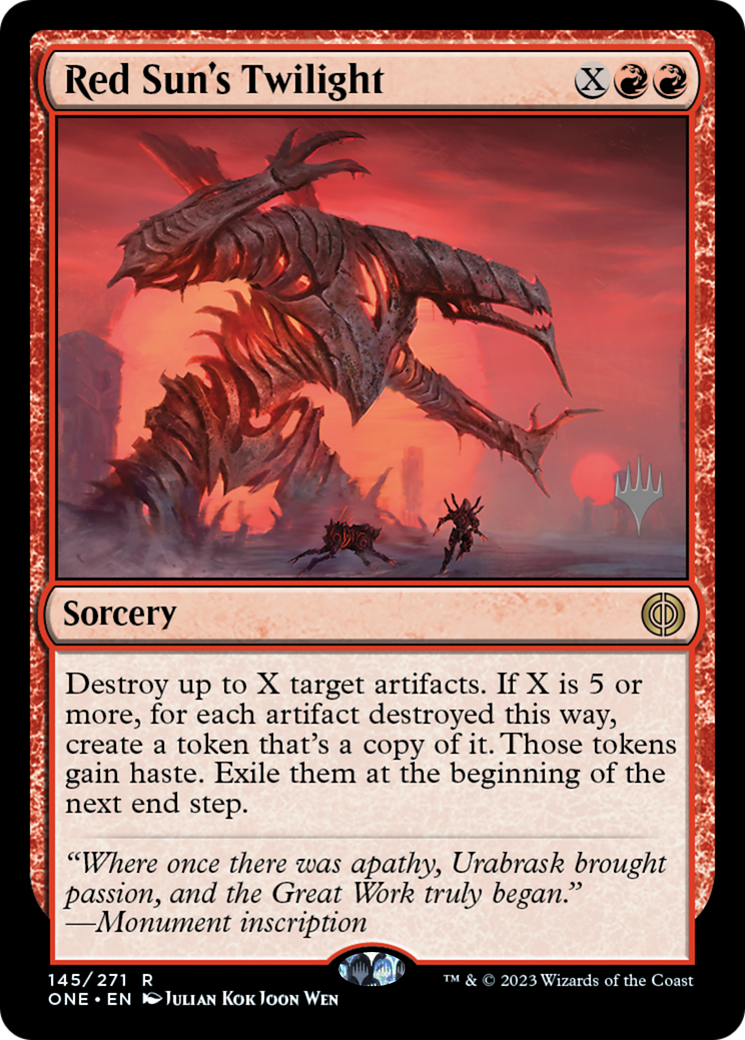 Red Sun's Twilight (Promo Pack) [Phyrexia: All Will Be One Promos] | I Want That Stuff Brandon