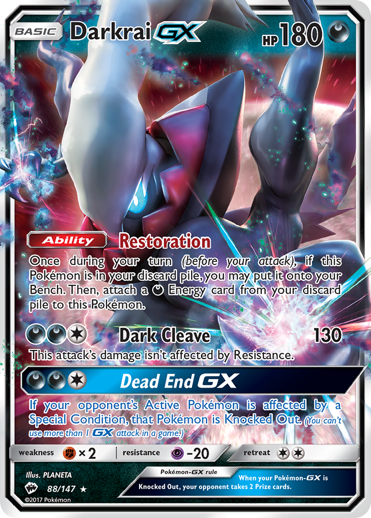 Darkrai GX (88/147) [Sun & Moon: Burning Shadows] | I Want That Stuff Brandon