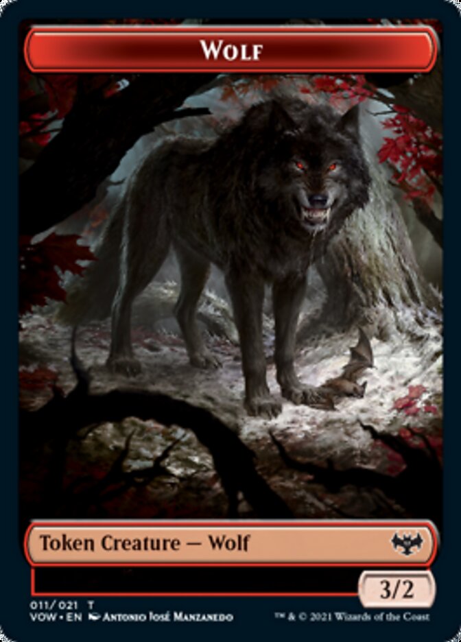 Wolf (011) // Boar Double-Sided Token [Innistrad: Crimson Vow Tokens] | I Want That Stuff Brandon