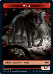 Wolf (011) // Human (010) Double-Sided Token [Innistrad: Crimson Vow Tokens] | I Want That Stuff Brandon