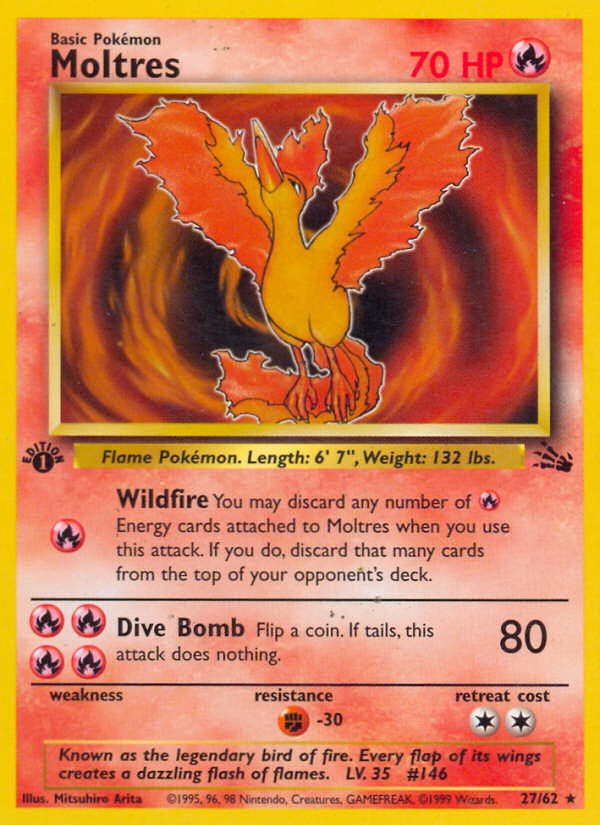 Moltres (27/62) [Fossil 1st Edition] | I Want That Stuff Brandon