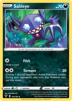 Sableye (105/185) [Sword & Shield: Vivid Voltage] | I Want That Stuff Brandon