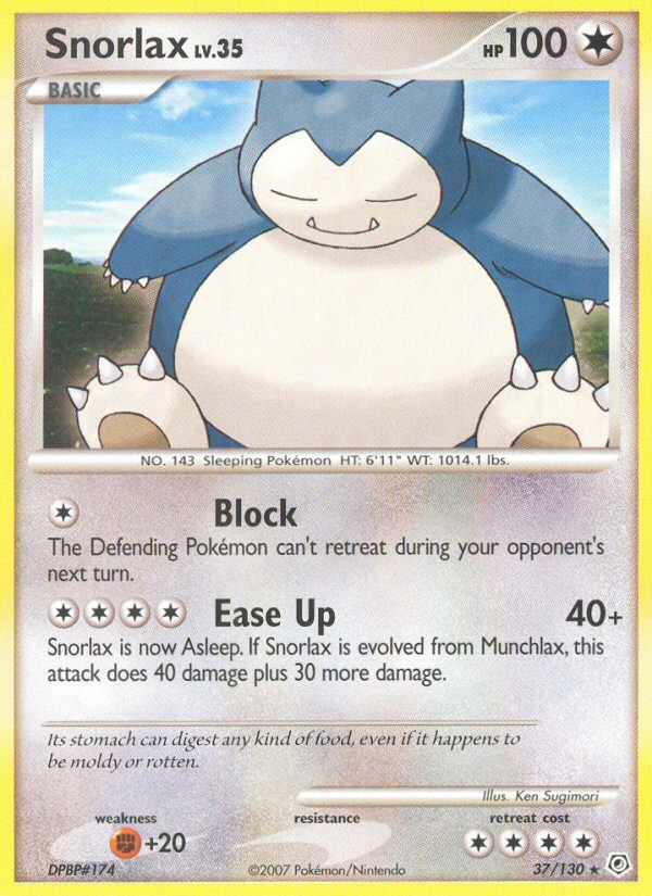 Snorlax (37/130) [Diamond & Pearl: Base Set] | I Want That Stuff Brandon