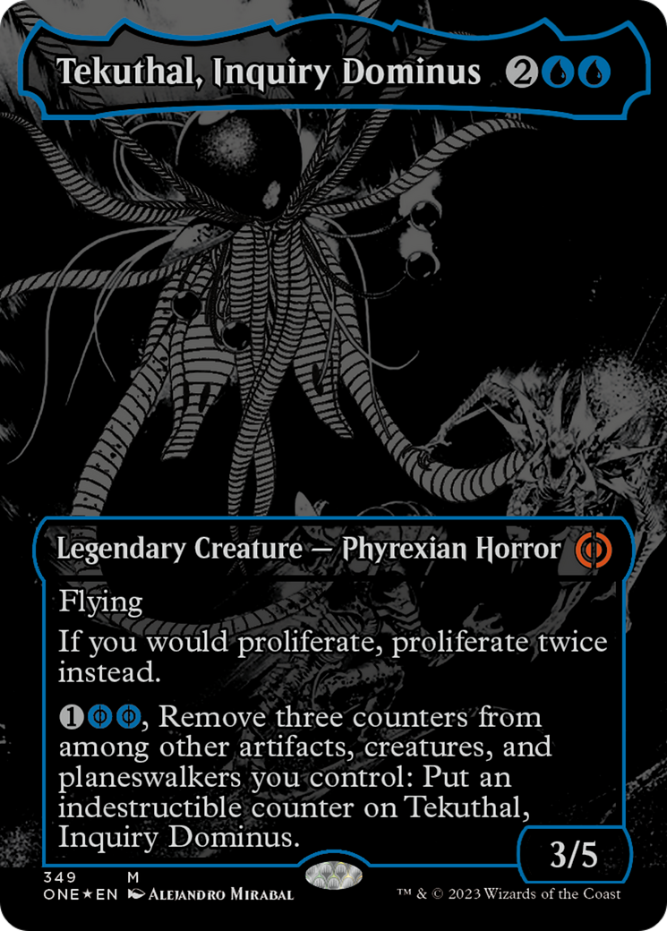 Tekuthal, Inquiry Dominus (Oil Slick Raised Foil) [Phyrexia: All Will Be One] | I Want That Stuff Brandon