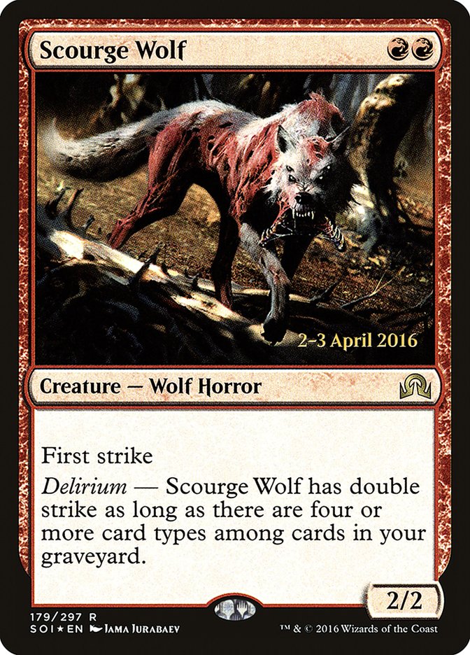 Scourge Wolf [Shadows over Innistrad Prerelease Promos] | I Want That Stuff Brandon