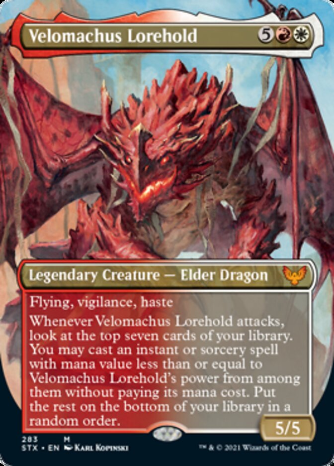 Velomachus Lorehold (Borderless Alternate Art) [Strixhaven: School of Mages] | I Want That Stuff Brandon