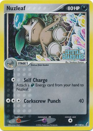 Nuzleaf (39/100) (Stamped) [EX: Crystal Guardians] | I Want That Stuff Brandon