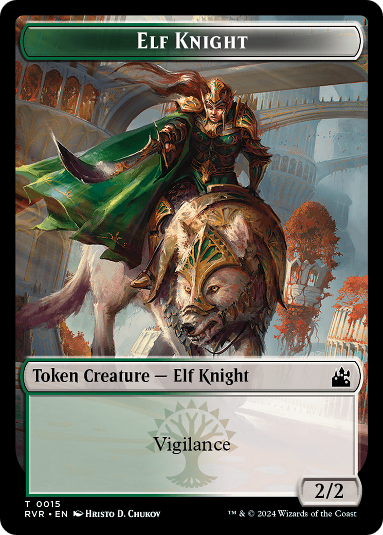 Elf Knight // Beast Double-Sided Token [Ravnica Remastered Tokens] | I Want That Stuff Brandon