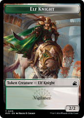 Elf Knight // Rhino Double-Sided Token [Ravnica Remastered Tokens] | I Want That Stuff Brandon