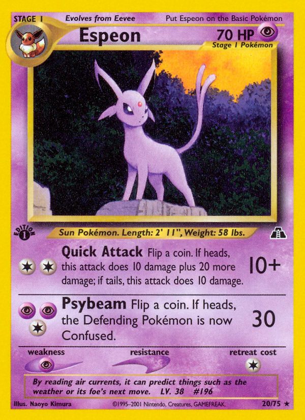 Espeon (20/75) [Neo Discovery 1st Edition] | I Want That Stuff Brandon