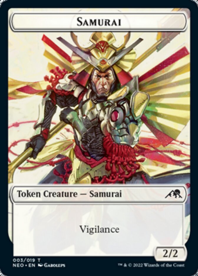 Samurai // Construct (015) Double-Sided Token [Kamigawa: Neon Dynasty Tokens] | I Want That Stuff Brandon