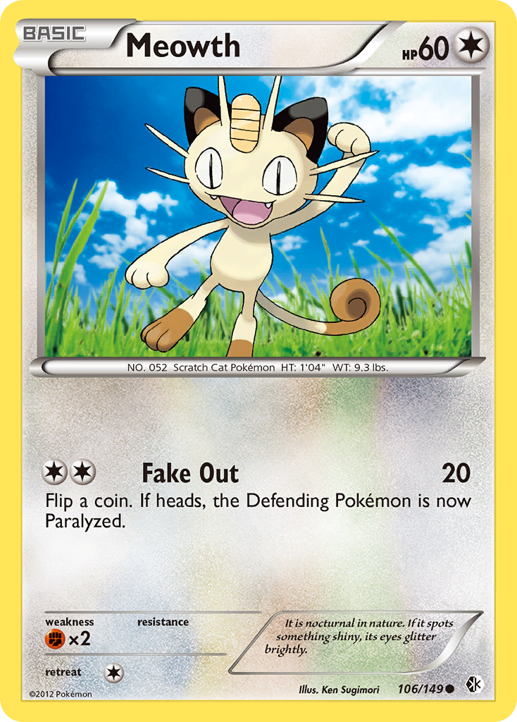 Meowth (106/149) [Black & White: Boundaries Crossed] | I Want That Stuff Brandon